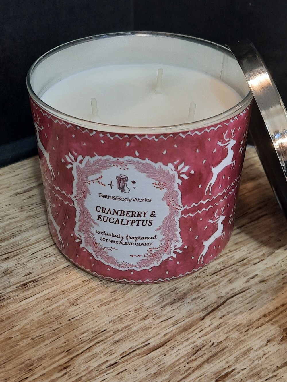 "CRANBERRY AND EUCALYPTUS" Bath And Body Works 3 WICK
